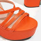 SHEIN Shein Womens Shoes 38 / Orange SHEIN - Criss Cross Thick Sole Sandals