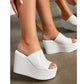 SHEIN Shein Womens Shoes 36 / White SHEIN - Crocodile Embossed Sandals