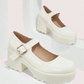 SHEIN Shein Womens Shoes 38 / White SHEIN - CUCCOO DOLLMOD Women Chunky Heeled Wedge Shoes