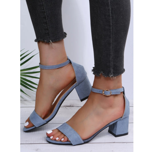 SHEIN Shein Womens Shoes 41 / Blue SHEIN - Denim Block Sandals