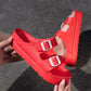 SHEIN Shein Womens Shoes 36 / Red SHEIN - Double Strap Platform Slipper