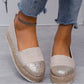 SHEIN Shein Womens Shoes 43 / Beige SHEIN - Glitter Two Tone Espadrille Flats