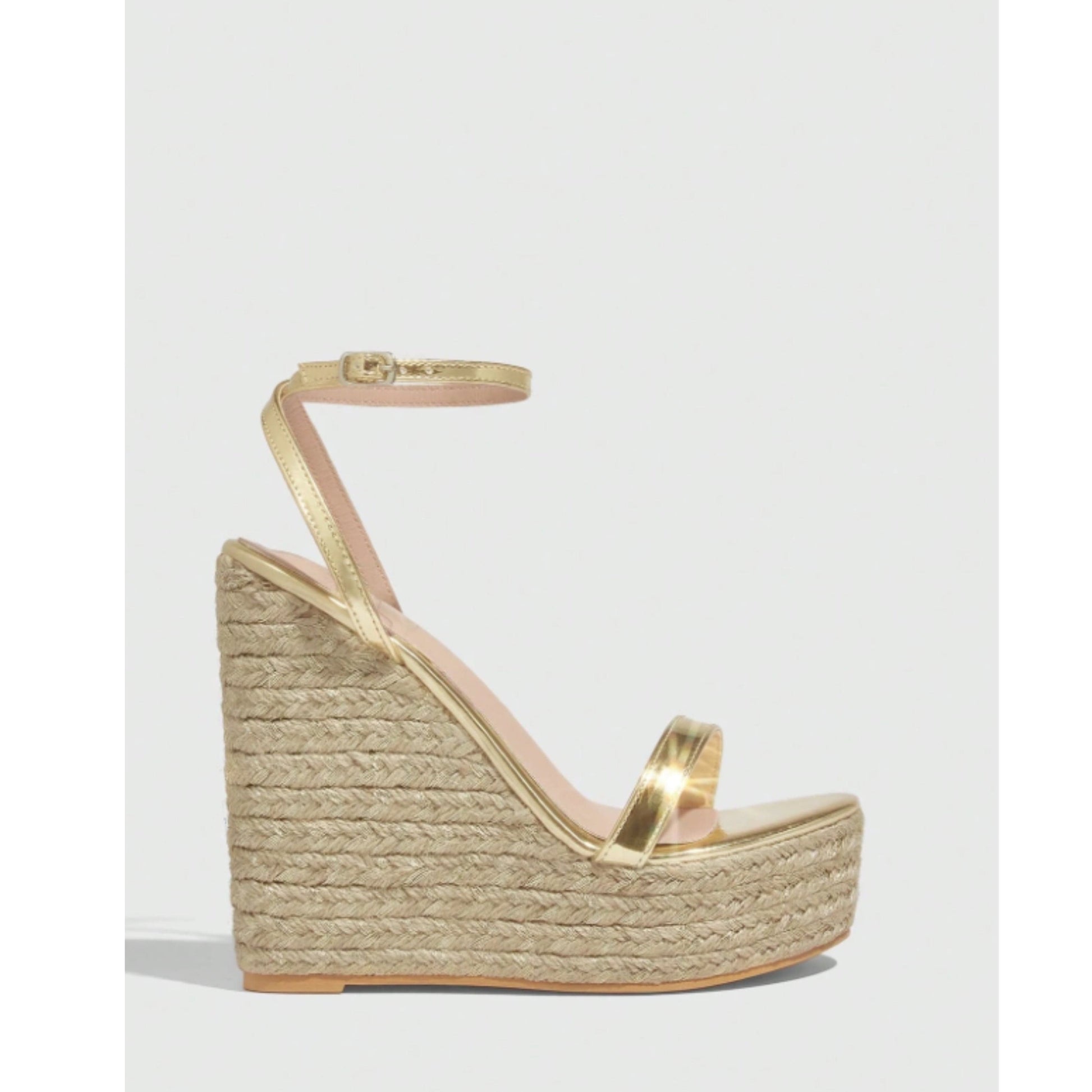 SHEIN Shein Womens Shoes 40 / Gold SHEIN -  Gold Platform Ankle Strap Pumps