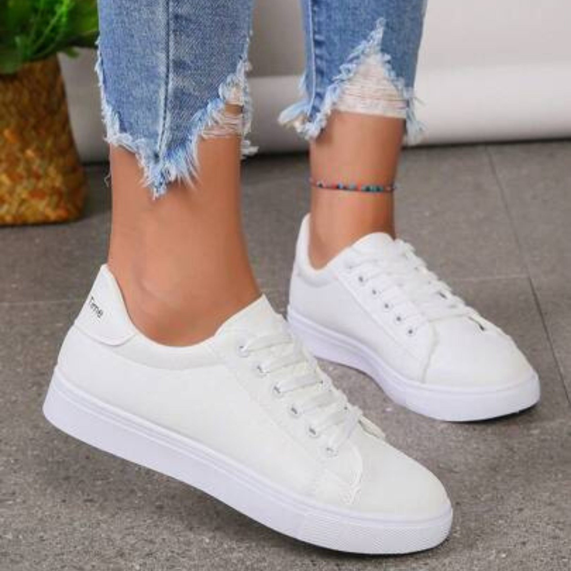 SHEIN Shein Womens Shoes 36 / White SHEIN - Lace up sneakers