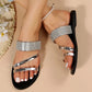 SHEIN Shein Womens Shoes SHEIN - Metallic Rhinestone Décor Slide Slipper