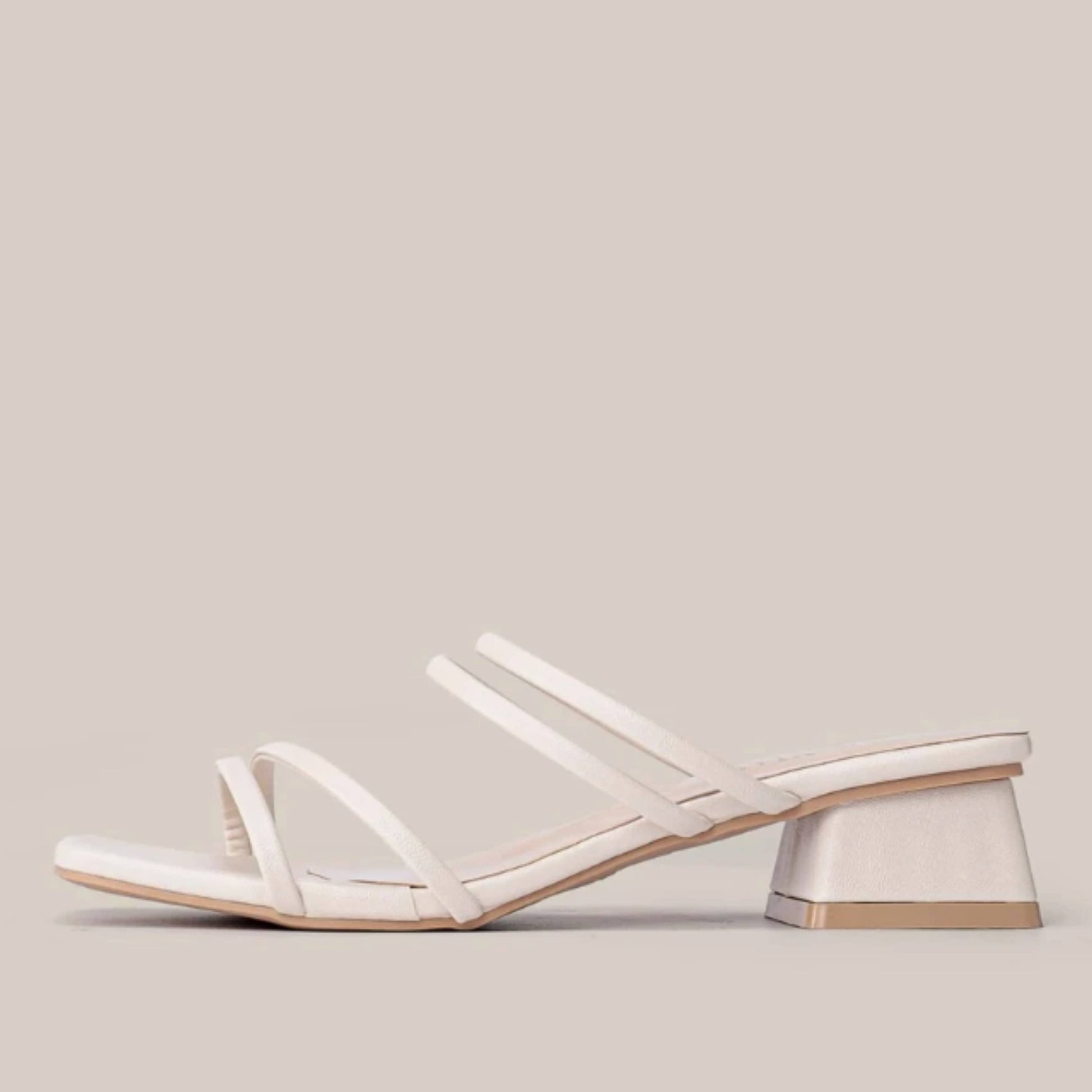 SHEIN Shein Womens Shoes 39 / Beige SHEIN - Open Toe Block Heeled Strappy Sandals