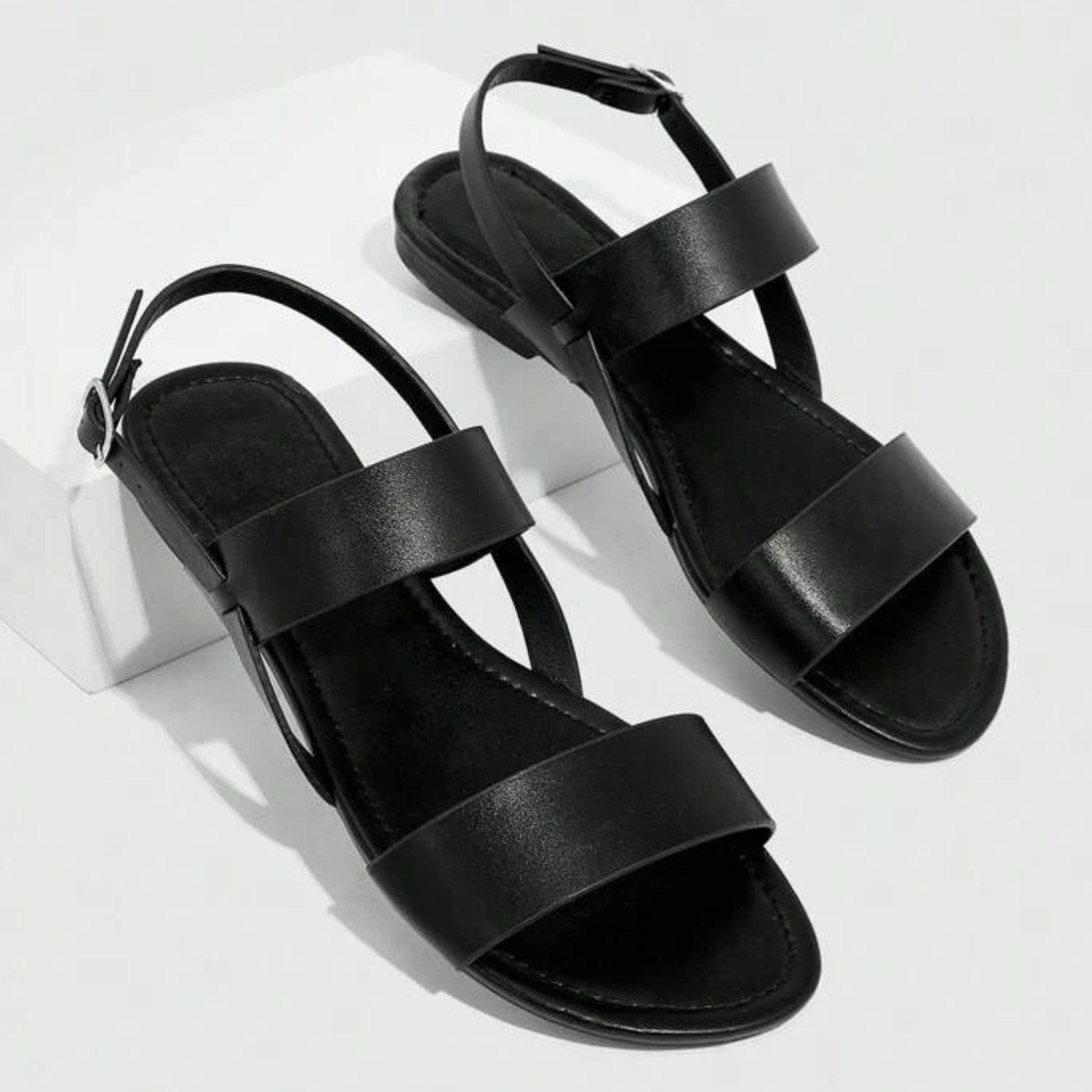 SHEIN Shein Womens Shoes 42 / Black SHEIN -  Padded Stylish Double Strap Sandals