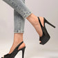 SHEIN Shein Womens Shoes 38 / Black SHEIN - Peep Toe Platform  Stiletto Heeled Pumps, Elegant Black Pumps