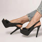 SHEIN Shein Womens Shoes 38 / Black SHEIN - Peep Toe Platform  Stiletto Heeled Pumps, Elegant Black Pumps