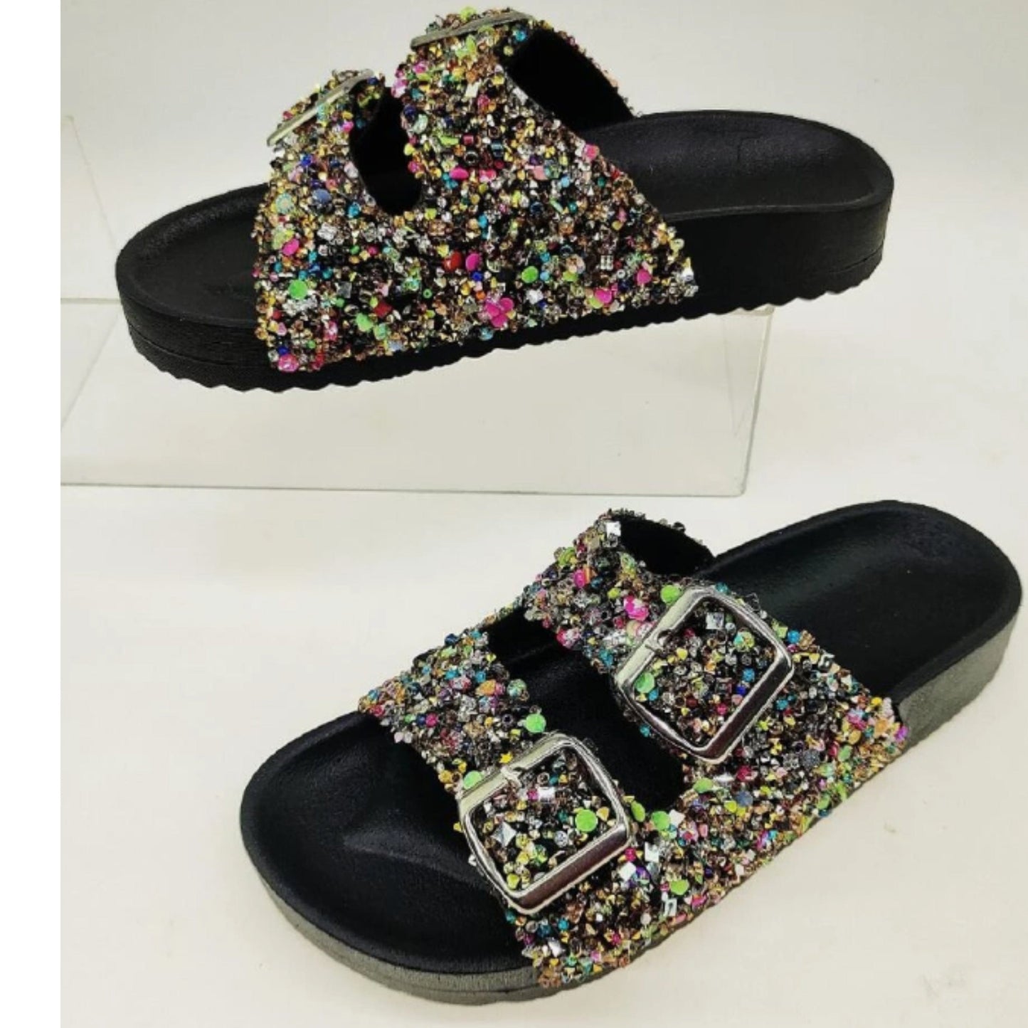 SHEIN Shein Womens Shoes 39 / Multi-Color SHEIN - Rhine stone slippers