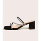 SHEIN Shein Womens Shoes 40 / Black SHEIN - Rhinestone Decor fabric Mule Sandals