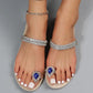 SHEIN Shein Womens Shoes 39 / Beige SHEIN - Rhinestone Gemstone Ring Slipper