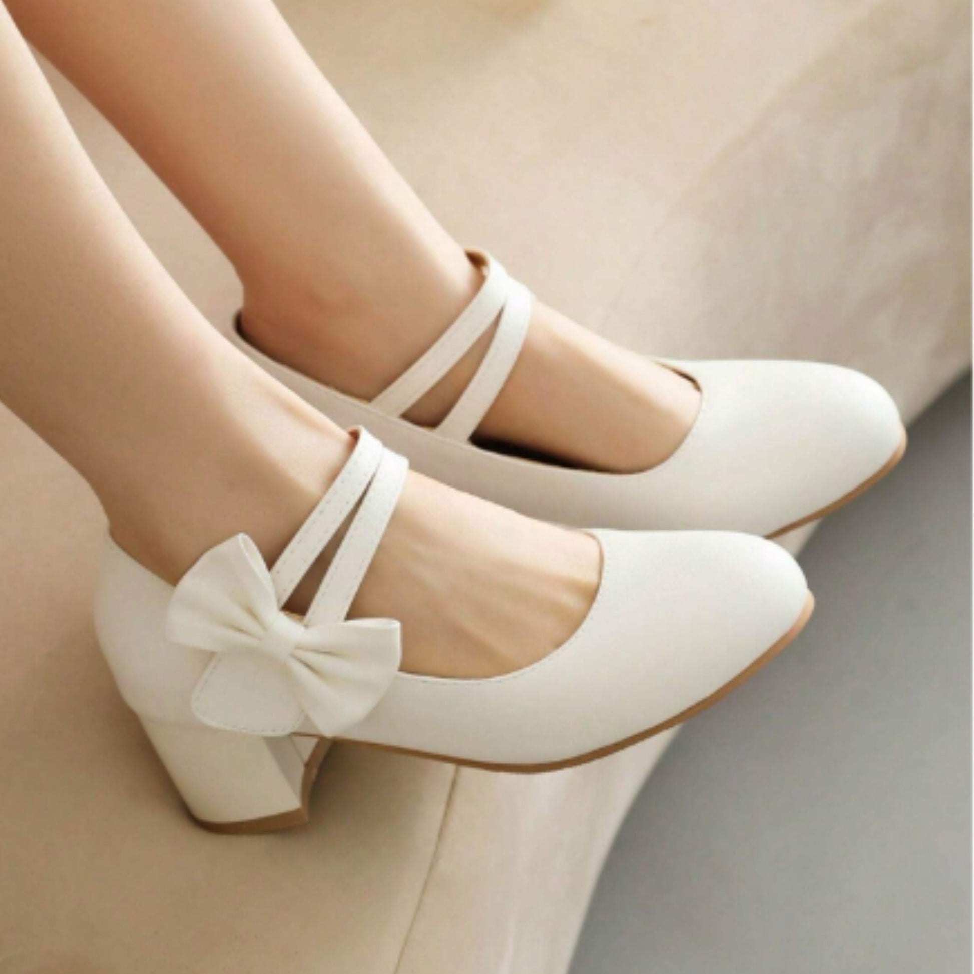 SHEIN Shein Womens Shoes 40 / White SHEIN - Side bow block heel