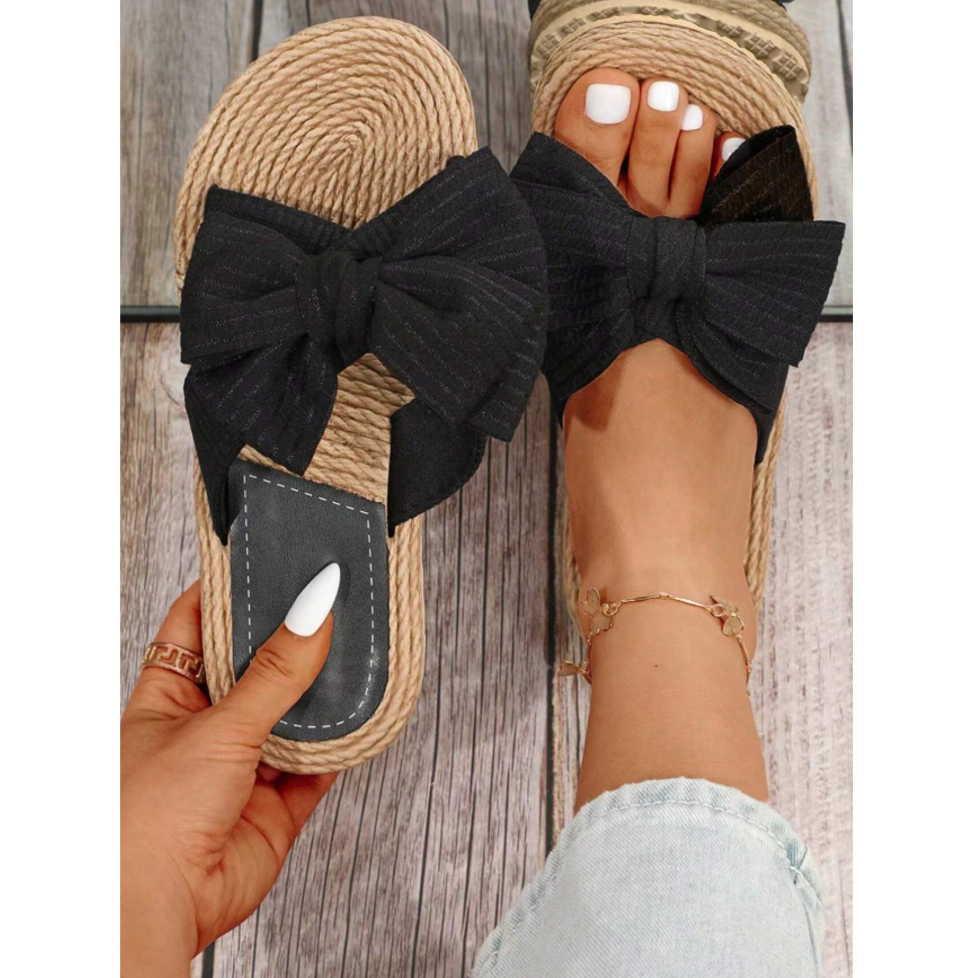 SHEIN Shein Womens Shoes 39 / Black SHEIN - Soft Straps Slippers