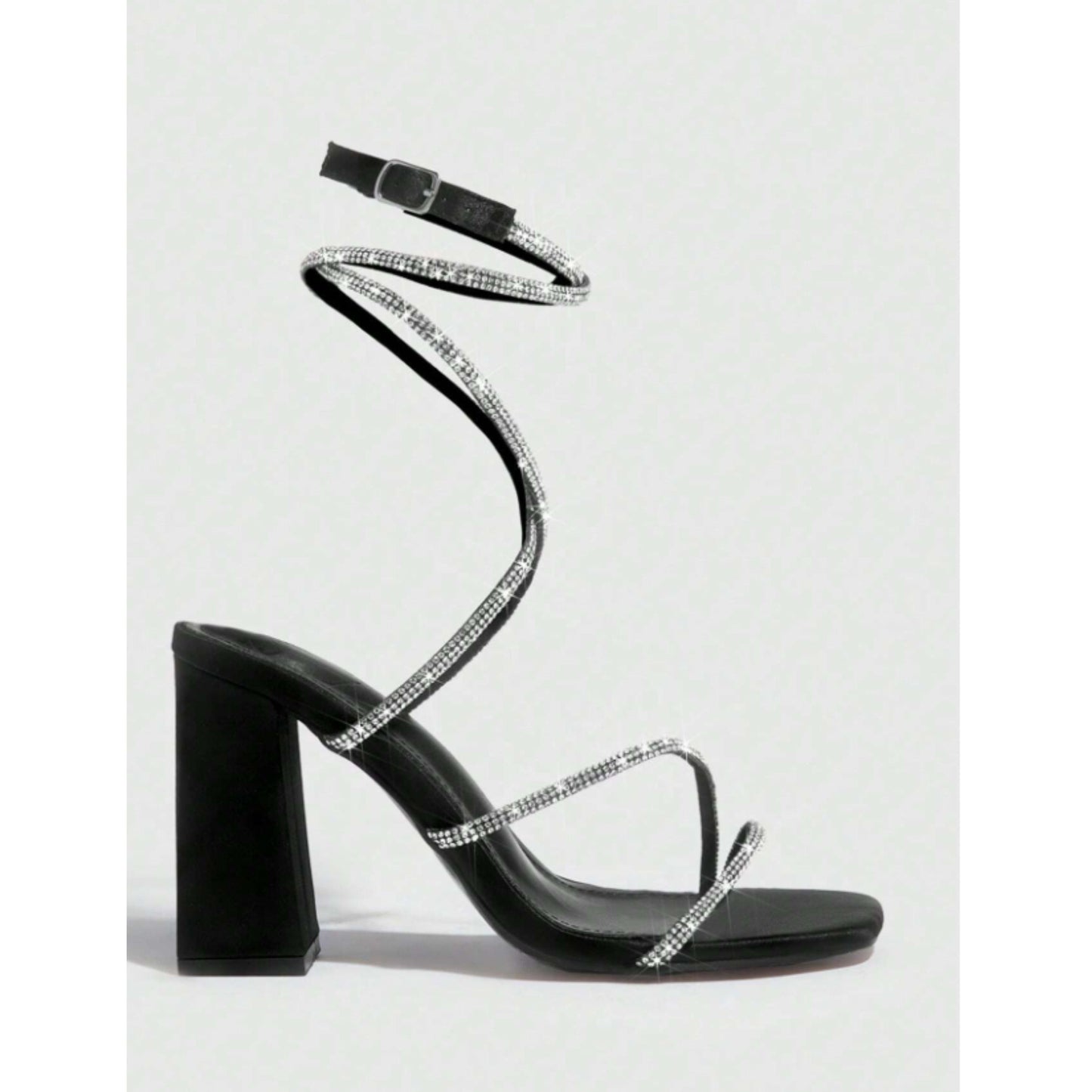 SHEIN Shein Womens Shoes 41 / Black SHEIN - Sqaure toe wrap around Sandals