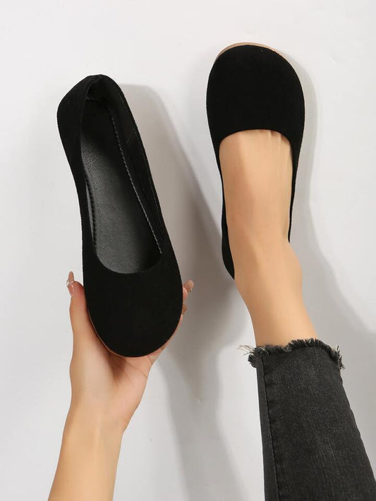 SHEIN Shein Womens Shoes 42 / Black SHEIN - Suede Slip On Flat Shoes