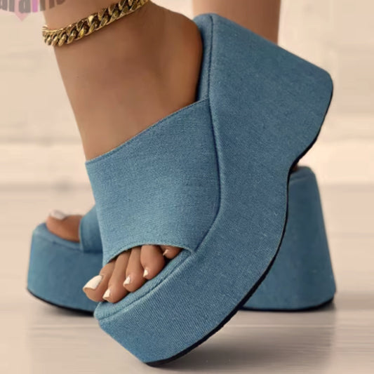 SHEIN Shein Womens Shoes 38 / Blue SHEIN -  Summer Platform High Heels sandals