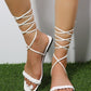 SHEIN Shein Womens Shoes 40 / White SHEIN - Tie Leg Design Braided Detail Strappy Sandals