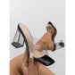 SHEIN Shein Womens Shoes 37 / Black SHEIN - Transparent Chunky Heel Sandals
