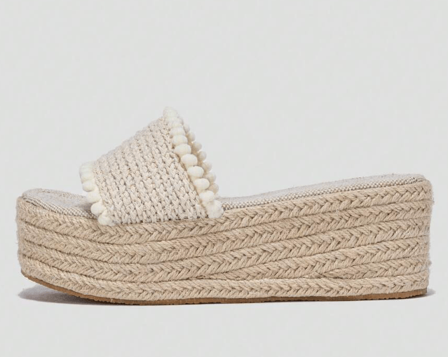 SHEIN Shein Womens Shoes SHEIN - Trim Espadrille Flat form Slide Slipper