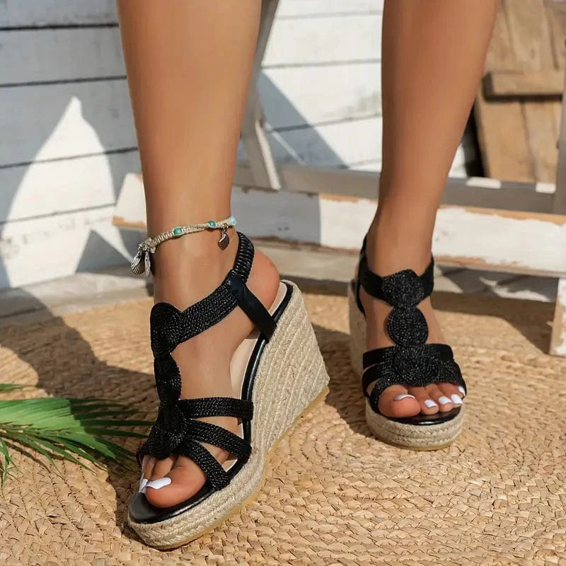 SHEIN Shein Womens Shoes 38 / Black SHEIN - Wedge rope sandal