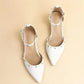 SHEIN Shein Womens Shoes 37 / White SHEIN - Wide Fit Rhinestone & Faux Pearl Heel