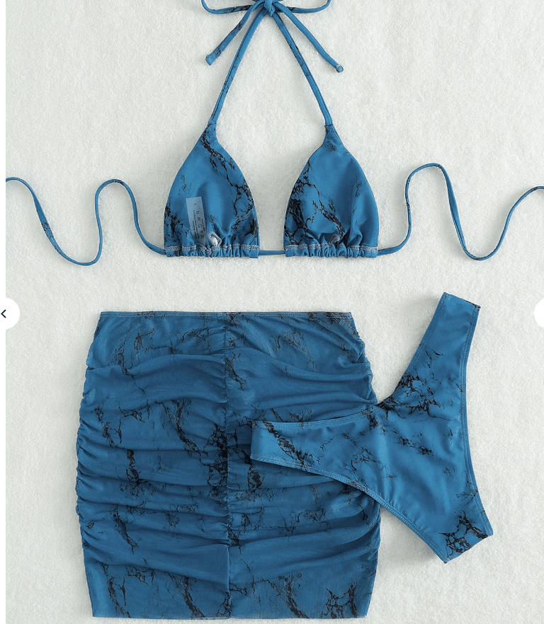 SHEIN Shein Womens Swimwear L / Blue SHEIN - 3 Piece Bikini Swimsuit