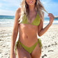 SHEIN Shein Womens Swimwear L / Light Green SHEIN - Beach Mono Bikini Set Halter Triangle Bra & Tie Side Bottom