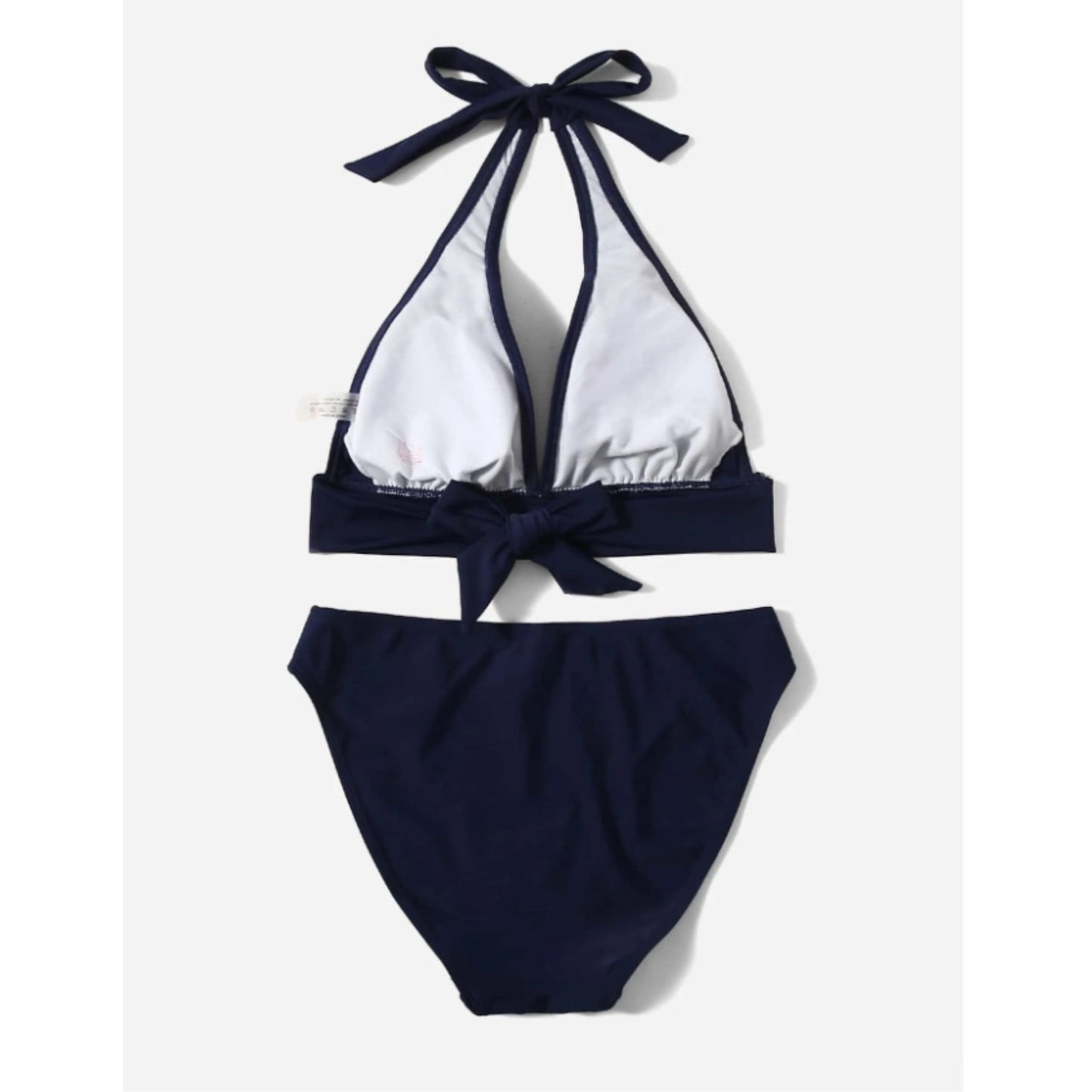 SHEIN Shein Womens Swimwear L / Navy SHEIN - Beach Solid Halter Bikini