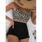 SHEIN Shein Womens Swimwear XL / Multi-Color SHEIN - Cheetah print Rushed side bikini