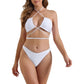 SHEIN Shein Womens Swimwear M / White SHEIN - Criss cross body bikini