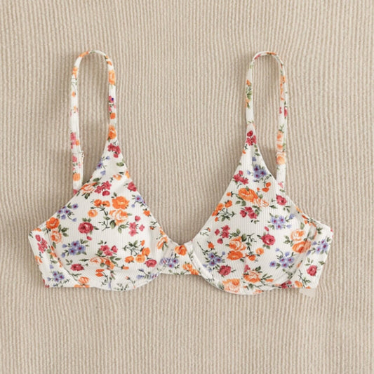 SHEIN Shein Womens Swimwear L / Multi-Color SHEIN - Floral print bikini top