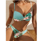 SHEIN Shein Womens Swimwear L / Multi-Color SHEIN - Floral Printed High Waisted V Neck Bikini Set