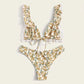 SHEIN Shein Womens Swimwear L / Multi-Color SHEIN -  Frill Trim Triangle Floral Swimwear Two Pieces