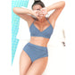 SHEIN Shein Womens Swimwear M / Blue SHEIN - Halter High Waisted Bikini Set