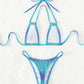 SHEIN Shein Womens Swimwear XS / Multi-Color SHEIN -  Halter Triangle Bikini Two Pieces