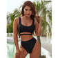 SHEIN Shein Womens Swimwear S / Black SHEIN - High Waisted Bikini Set Two Piece Swimwear