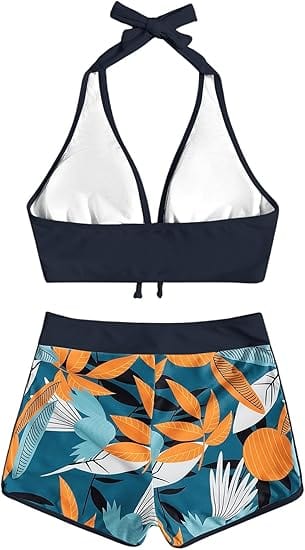 SHEIN Shein Womens Swimwear L / Multi-Color SHEIN -  High Waisted Tropical Print