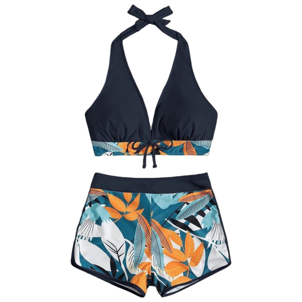 SHEIN Shein Womens Swimwear L / Multi-Color SHEIN -  High Waisted Tropical Print