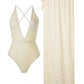 SHEIN Shein Womens Swimwear M / Beige SHEIN - Lace-Up Back Swimsuit