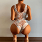 SHEIN Shein Womens Swimwear L / Multi-Color SHEIN - Leaf Print Knot One Piece Swimsuit