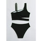 SHEIN Shein Womens Swimwear XL / Black SHEIN - Padded Asymmetrical Neck Separates Bikini