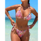 SHEIN Shein Womens Swimwear L / Multi-Color SHEIN - Paisley Print Triangle Halter Bikini Swimsuit