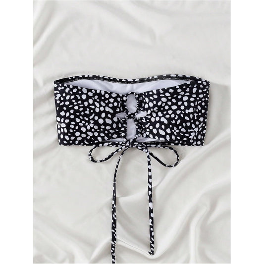 SHEIN Shein Womens Swimwear XL / Multi-Color SHEIN - Polka dotted bandu bikini top