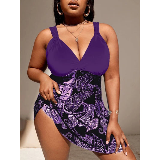 SHEIN Shein Womens Swimwear XXXXL / Multi-Color SHEIN - Printed paisley two piece bikini