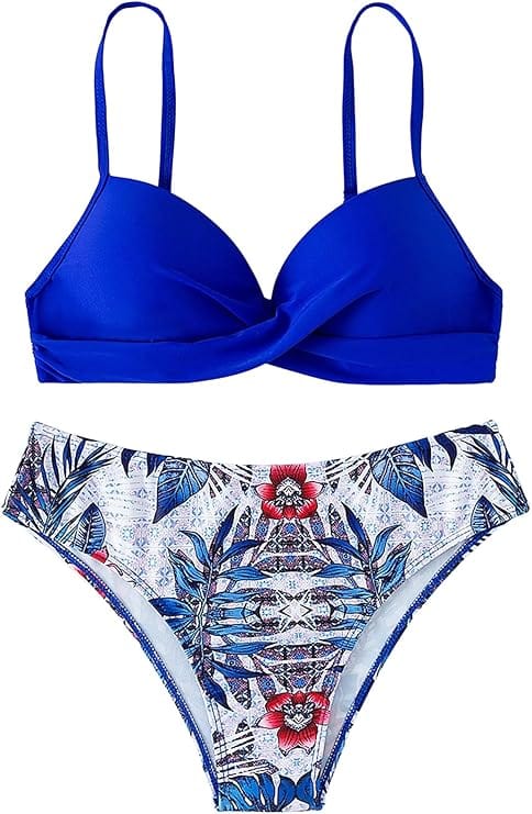 SHEIN Shein Womens Swimwear M / Multi-Color SHEIN - Push Up Floral Print  Three Pieces Swimwear