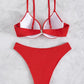 SHEIN Shein Womens Swimwear M / Red SHEIN - Push Up High Cut Bikini