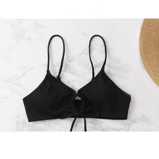 SHEIN Shein Womens Swimwear SHEIN - Ribbed peek aboo bikini top