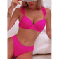 SHEIN Shein Womens Swimwear S / Fuchsia SHEIN - Ruffle Trim Push Up Swimwear Set