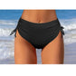 SHEIN Shein Womens Swimwear M / Black SHEIN - Rushed side bikini bottom